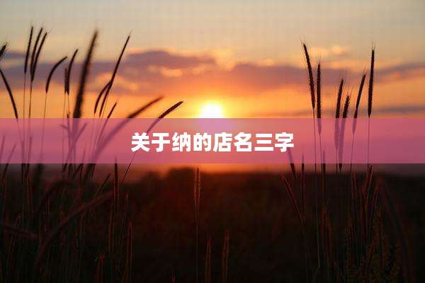 关于纳的店名三字