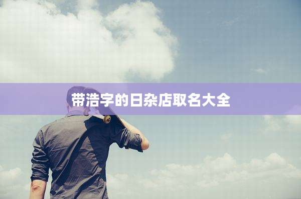 带浩字的日杂店取名大全