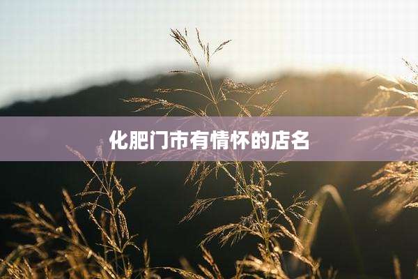 化肥门市有情怀的店名