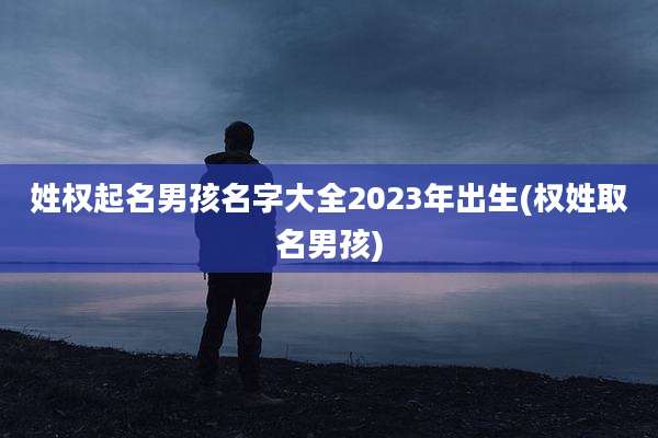 姓权起名男孩名字大全2023年出生(权姓取名男孩)