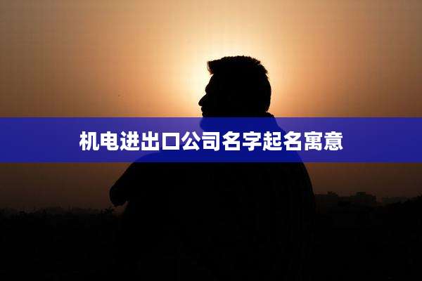机电进出口公司名字起名寓意