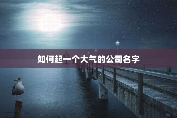 如何起一个大气的公司名字