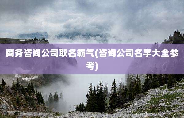 商务咨询公司取名霸气(咨询公司名字大全参考)