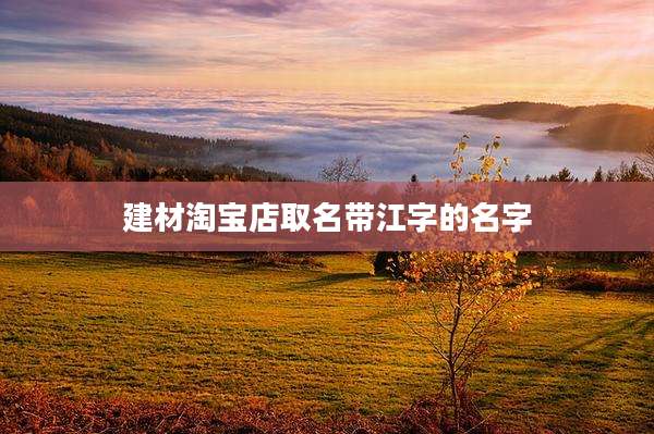 建材淘宝店取名带江字的名字