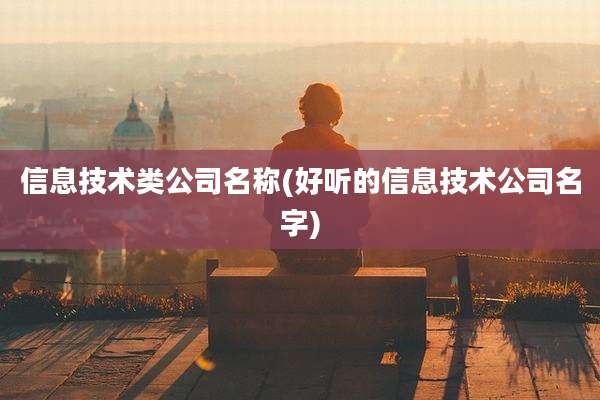 信息技术类公司名称(好听的信息技术公司名字)