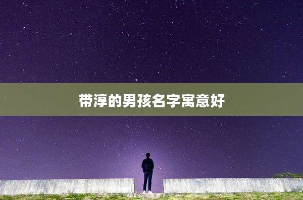 带淳的男孩名字寓意好