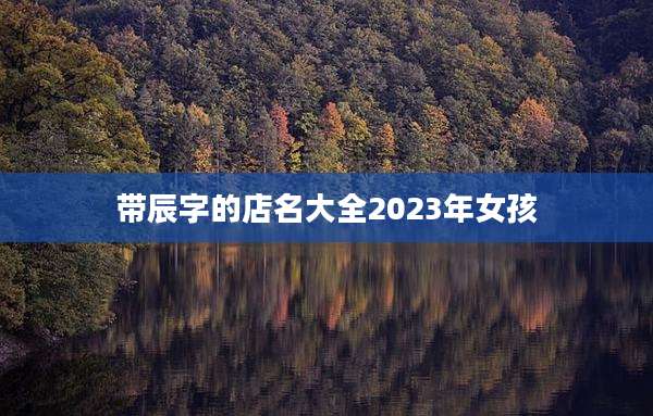 带辰字的店名大全2023年女孩