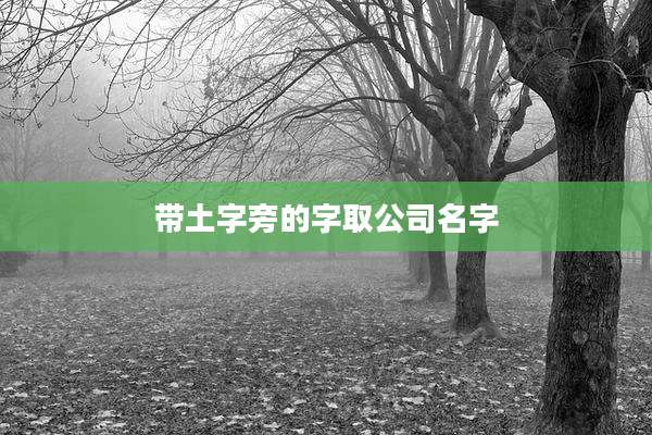 带土字旁的字取公司名字