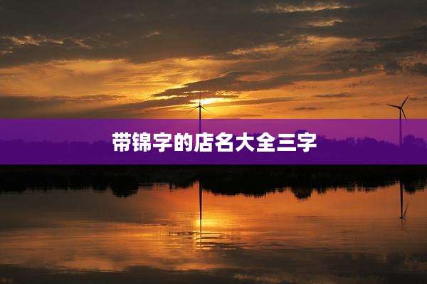 带锦字的店名大全三字