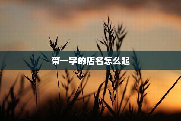 带一字的店名怎么起