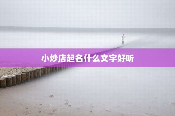 小炒店起名什么文字好听