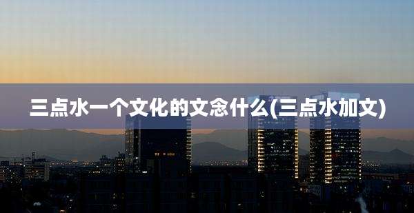三点水一个文化的文念什么(三点水加文)