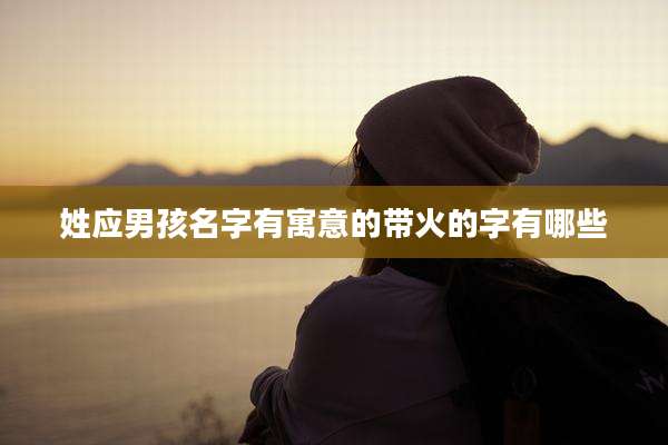 姓应男孩名字有寓意的带火的字有哪些