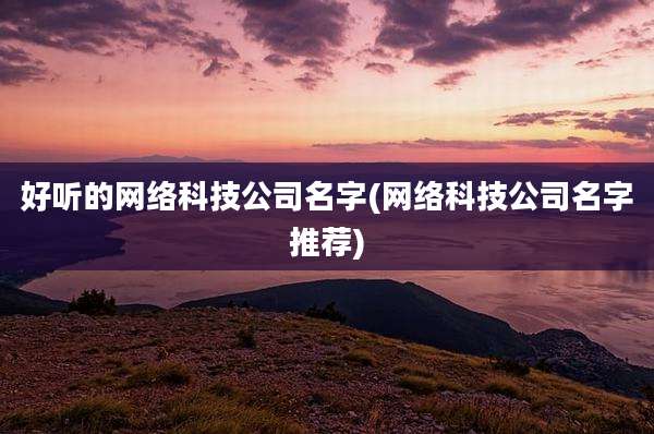 好听的网络科技公司名字(网络科技公司名字推荐)