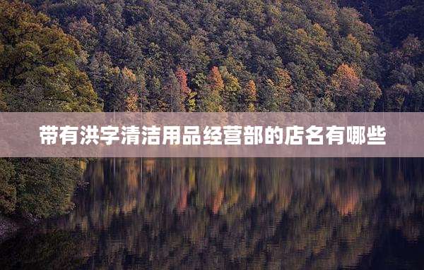 带有洪字清洁用品经营部的店名有哪些