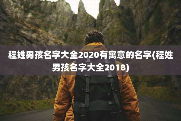 程姓男孩名字大全2020有寓意的名字(程姓男孩名字大全2018)