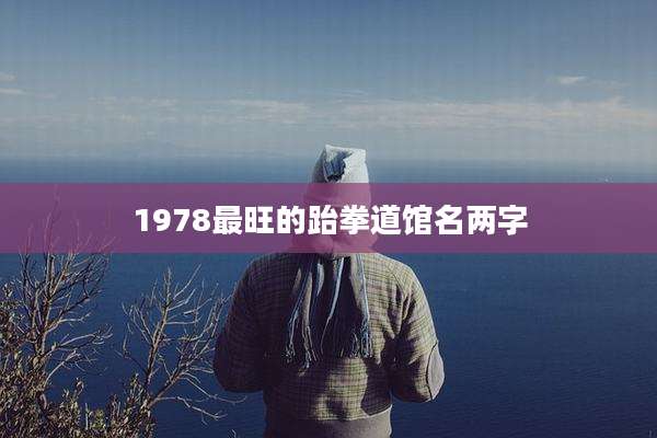 1978最旺的跆拳道馆名两字
