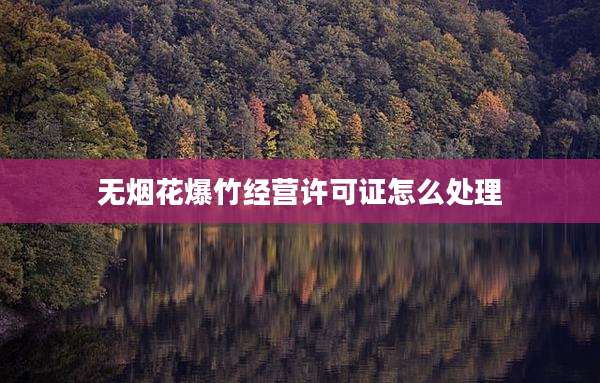 无烟花爆竹经营许可证怎么处理