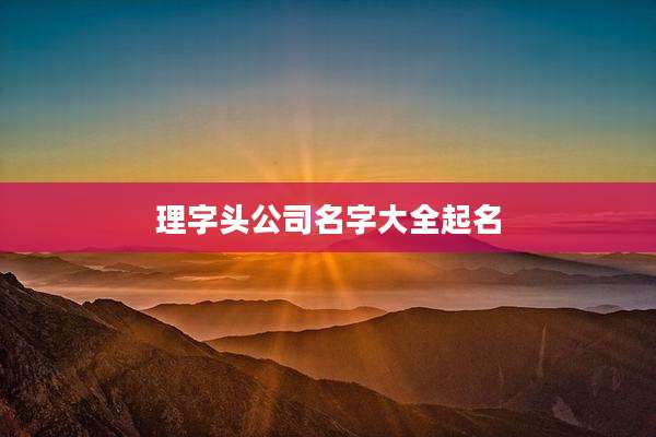理字头公司名字大全起名