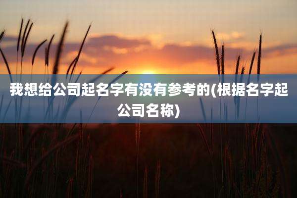 我想给公司起名字有没有参考的(根据名字起公司名称)
