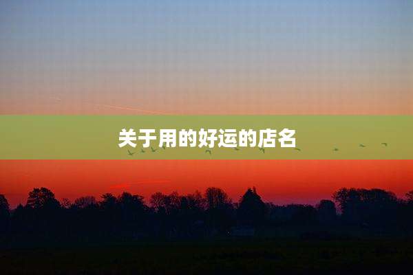 关于用的好运的店名