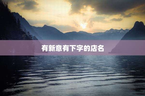 有新意有下字的店名