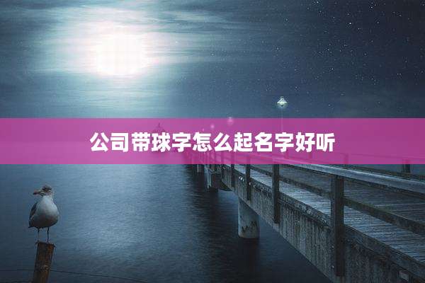 公司带球字怎么起名字好听
