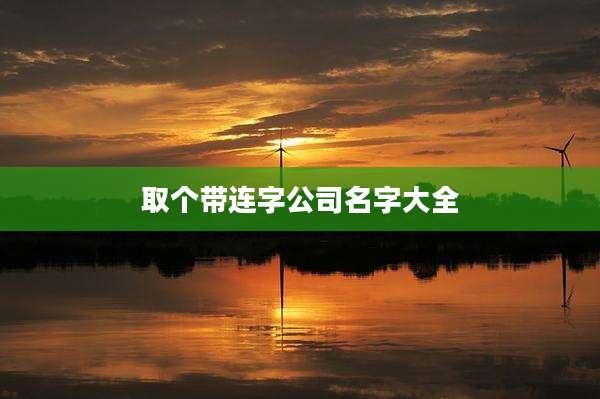 取个带连字公司名字大全