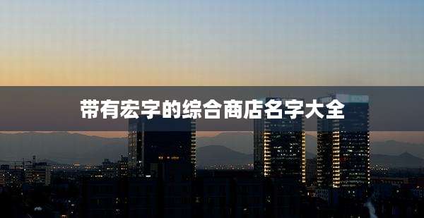 带有宏字的综合商店名字大全