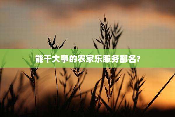 能干大事的农家乐服务部名?