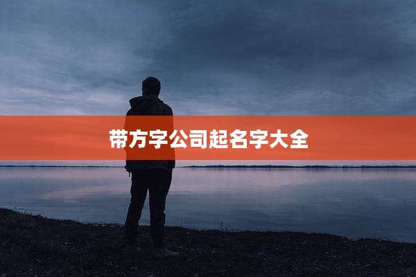 带方字公司起名字大全