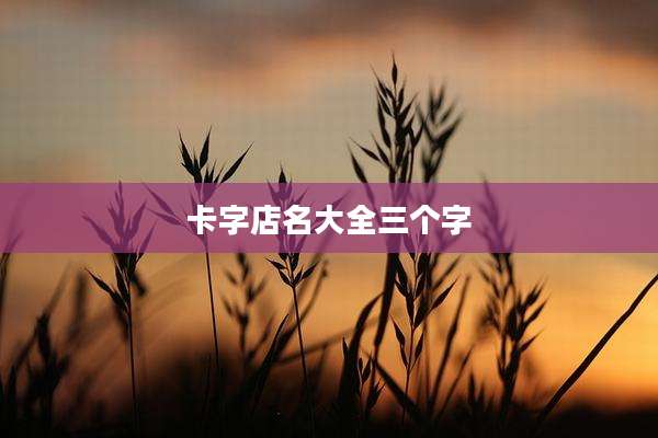 卡字店名大全三个字