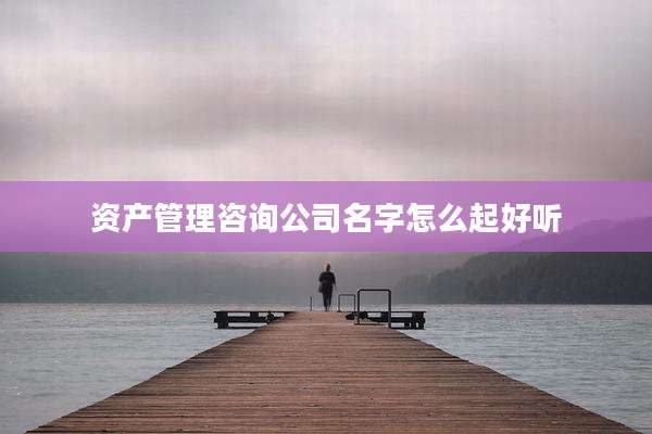 资产管理咨询公司名字怎么起好听