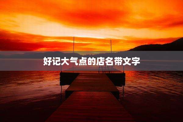 好记大气点的店名带文字