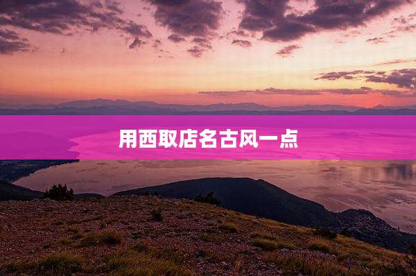 用西取店名古风一点