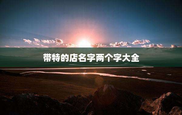 带特的店名字两个字大全
