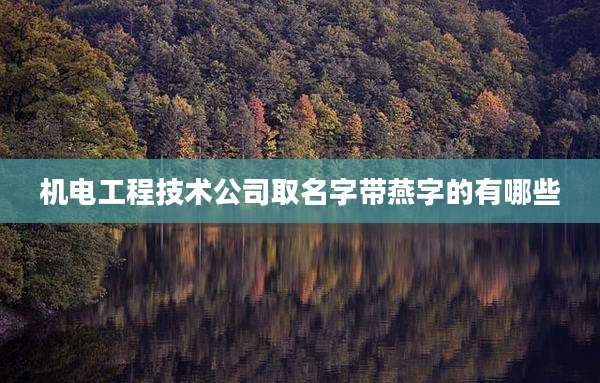 机电工程技术公司取名字带燕字的有哪些