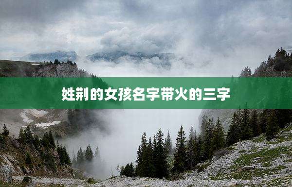 姓荆的女孩名字带火的三字