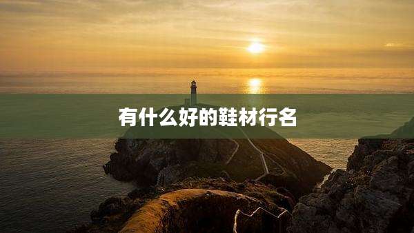 有什么好的鞋材行名