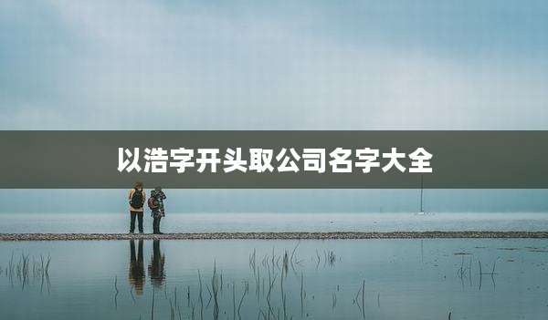 以浩字开头取公司名字大全