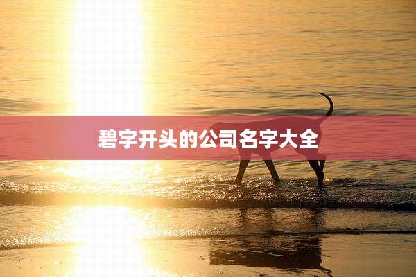 碧字开头的公司名字大全
