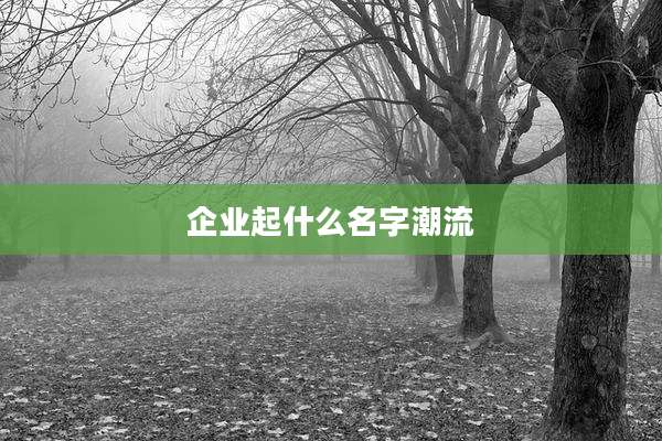 企业起什么名字潮流