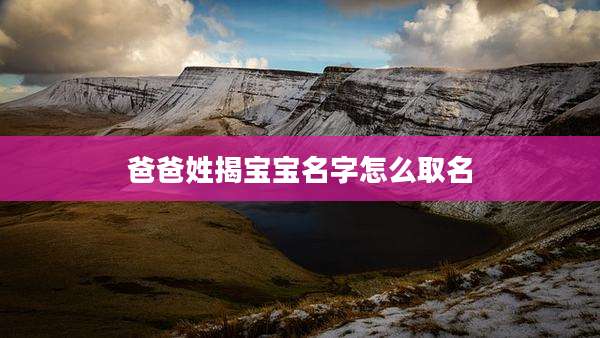 爸爸姓揭宝宝名字怎么取名