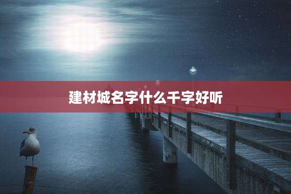 建材城名字什么千字好听