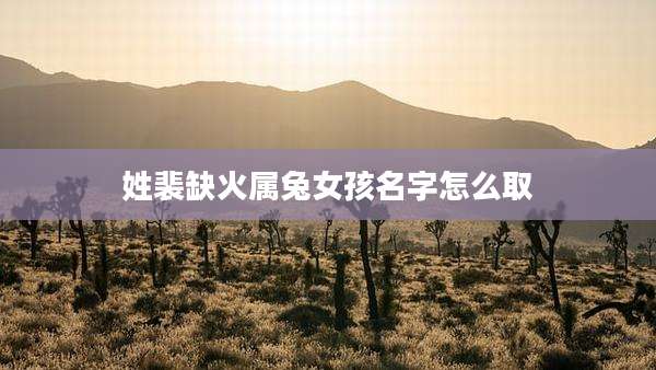 姓裴缺火属兔女孩名字怎么取