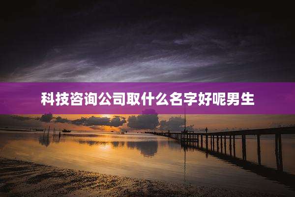 科技咨询公司取什么名字好呢男生