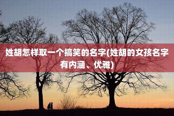 姓胡怎样取一个搞笑的名字(姓胡的女孩名字有内涵、优雅)