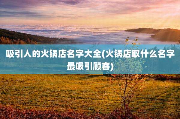 吸引人的火锅店名字大全(火锅店取什么名字最吸引顾客)