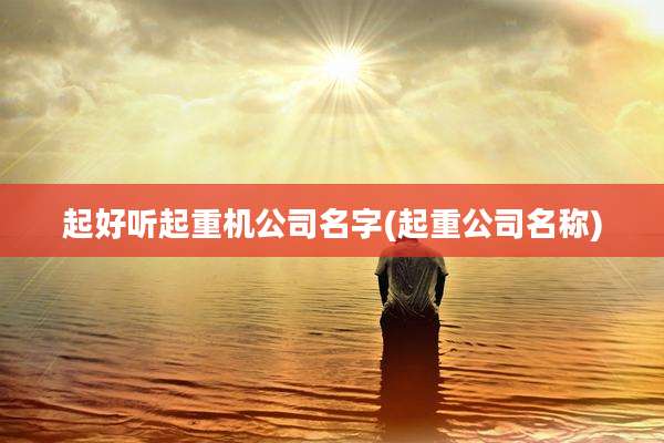 起好听起重机公司名字(起重公司名称)