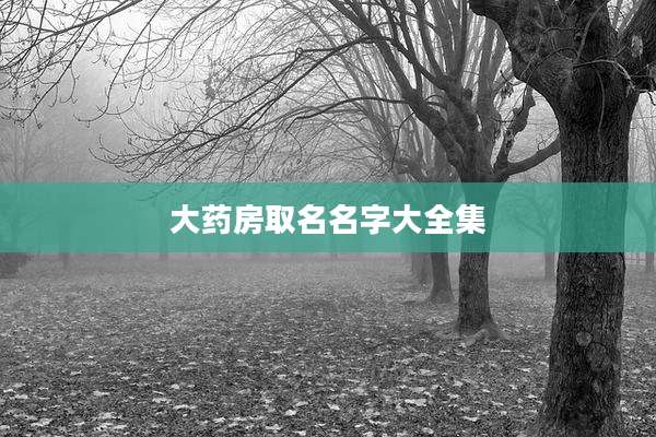 大药房取名名字大全集
